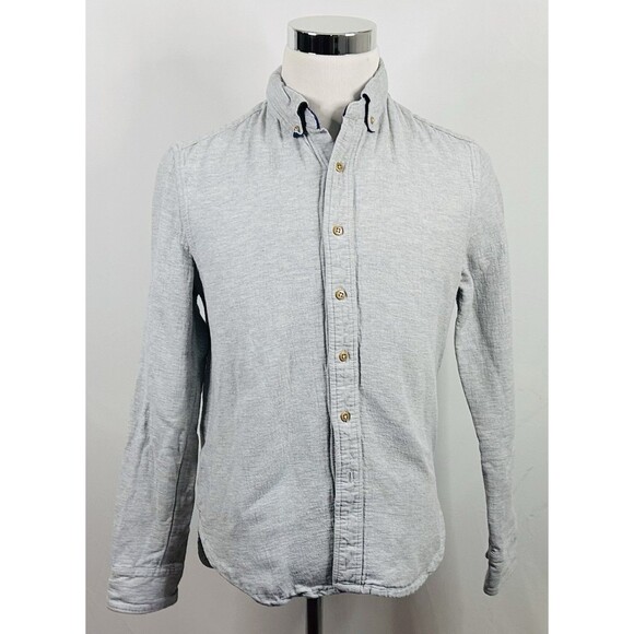 Chubbies The Nutter Small Heavy Cotton Shirt Gray Cotton Button Down USA Made - Picture 2 of 5